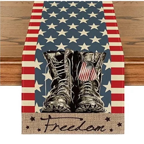 Dining Stripes Stars Boots Freedom 4th Of July 13 X 72 Table Runner Dining stripes stars boots freedom 4th of july 13 x 72 table runner